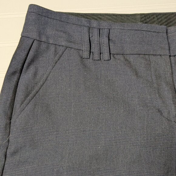 Express Design Studio Medium Rise Dark plaid  wide leg Trouser 4 - Picture 5 of 7